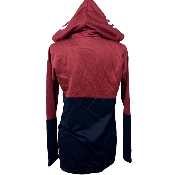 NWT Adidas Womens Hooded Sweat Pullover Top Maroon/Navy Size XS - Picture 10 of 12